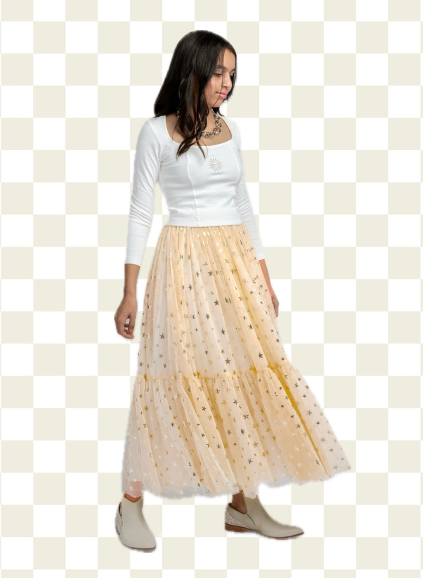 Beige Skirt Set