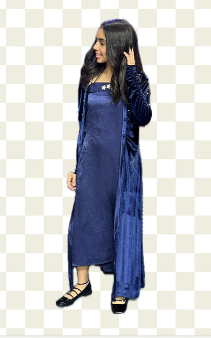 Blue Bisht Set